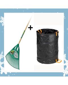 Pack Hiver 1: Rateau à feuille Leborgne + sac à feuille 172l Fiskars